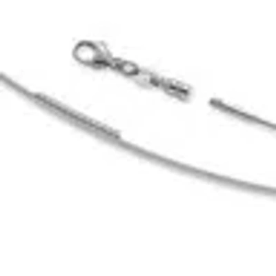 Pre-owned Bestgoldshop 1mm Omega Chain Necklace Screw Off Lock Clasp Solid Real 14k White Gold In Light Gray