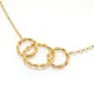 Pre-owned Bestgoldshop 24" Twisted Triple Interlocking Love Cable Chain Necklace 14k Yellow Gold In Tan
