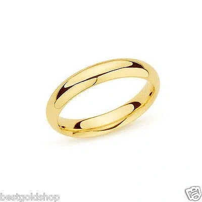 Pre-owned Bestgoldshop 4mm Comfort Fit Solid Plain Wedding Band Ring Real 14k Yellow Gold