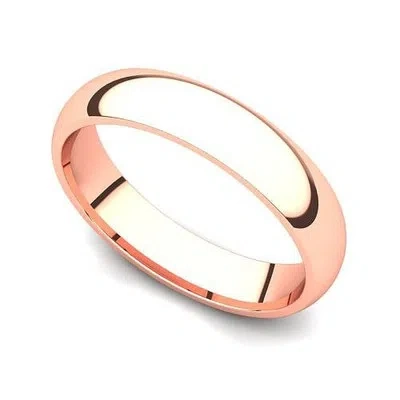Pre-owned Bestgoldshop 4mm Solid Comfort Fit Plain Wedding Band Ring 14k Rose Pink Gold