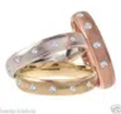 Pre-owned Bestgoldshop 7.5pts Real Diamond Polished Edge Wedding Band Ring Genuine 14k White Gold