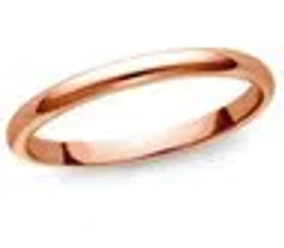 Pre-owned Bestgoldshop Solid Silk Fit Plain Band Ring 14k Rose Pink Gold 2mm