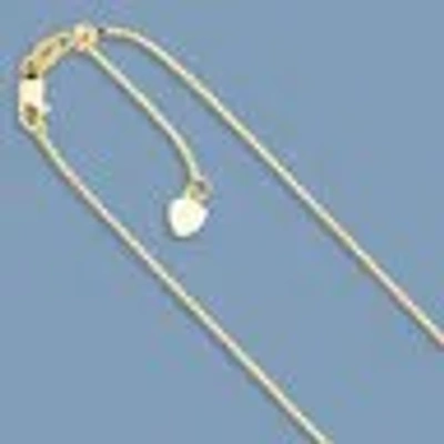 Pre-owned Bestgoldshop Up To 22" Solid Adjustable Box Chain Necklace Real 14k Yellow Gold 1.1mm