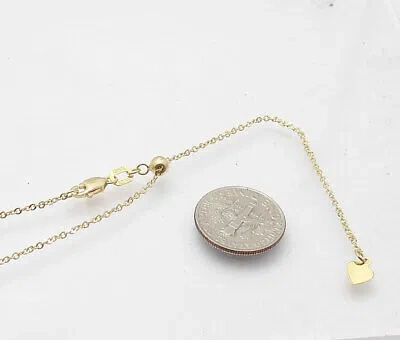 Pre-owned Bestgoldshop Up To 22" Solid Adjustable Singapore Chain Necklace Real 14k Yellow Gold