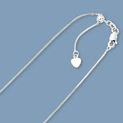 Pre-owned Bestgoldshop Up To 30" Solid Adjustable Diamond Cut Cable Chain Necklace Real 14k White Gold