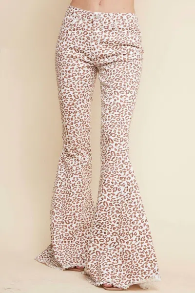Beston Wild About You Bells Jeans In Brown Multi