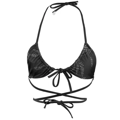 Be.swimwear Women's Jade Reversible Triangle Bikini Top - Olives/black