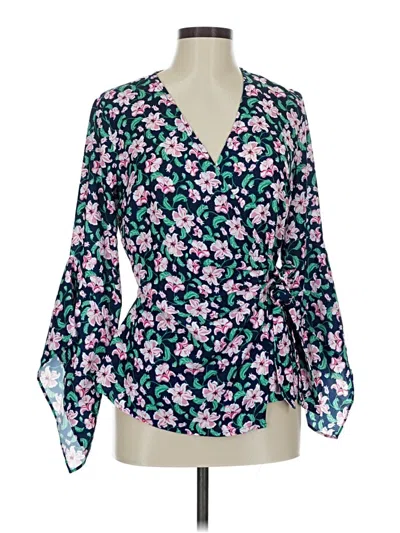 Pre-owned Betabrand 3/4 Sleeve Blouse In Blue