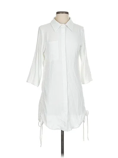 Pre-owned Betabrand 3/4 Sleeve Blouse In White