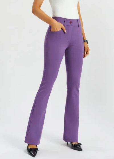 Betabrand 7 Pocket Dpyp Dress Pant Yoga Pant Bootcut In Purple