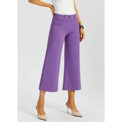 Betabrand 7 Pocket Dpyp Dress Pant Yoga Pant Crop Wide In Purple