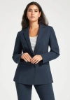 Betabrand Classic Blazer Stretch Ponte In Blue