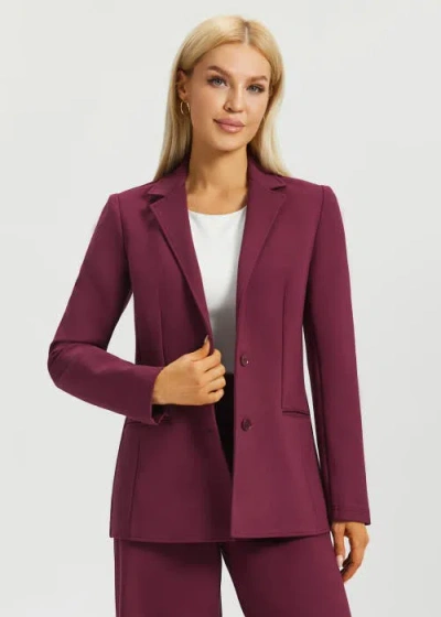 Betabrand Classic Blazer | Stretch Ponte In Burgundy
