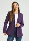 Betabrand Classic Blazer Stretch Ponte In Purple