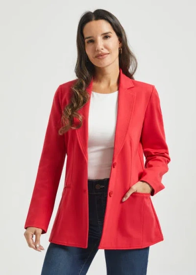 Betabrand Classic Blazer Stretch Ponte In Red