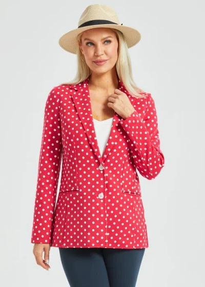 Betabrand Classic Blazer Stretch Ponte In Red