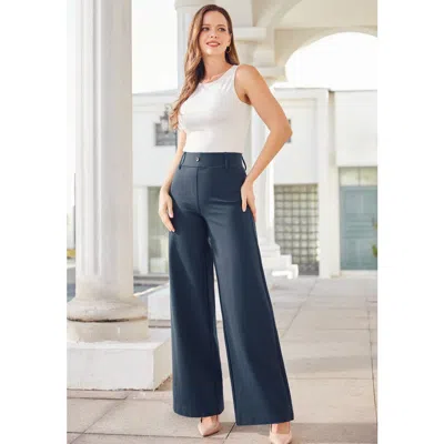 Betabrand Classic High-waist Dpyp Dress Pant Yoga Pants | Wide In Blue