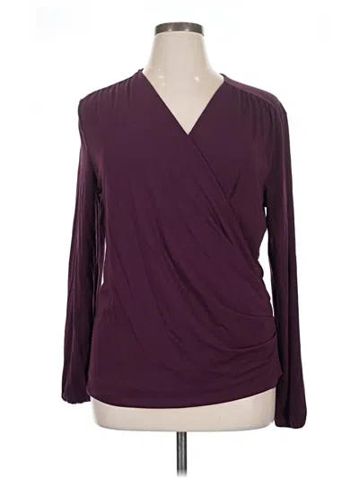 Pre-owned Betabrand Long Sleeve Blouse In Burgundy