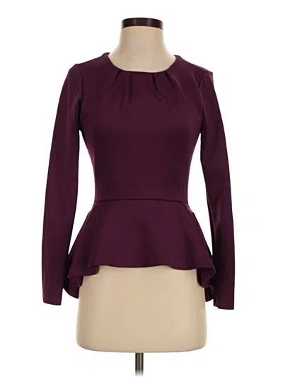 Pre-owned Betabrand Long Sleeve Blouse In Burgundy