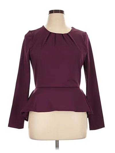 Pre-owned Betabrand Long Sleeve Blouse In Burgundy