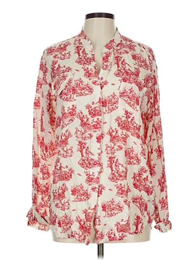 Pre-owned Betabrand Long Sleeve Blouse In White