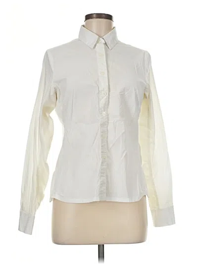 Pre-owned Betabrand Long Sleeve Button Down Shirt In Ivory