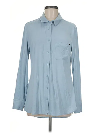 Pre-owned Betabrand Long Sleeve Polo Shirt In Blue