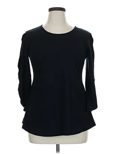 Pre-owned Betabrand Long Sleeve Top Black Boatneck Tops
