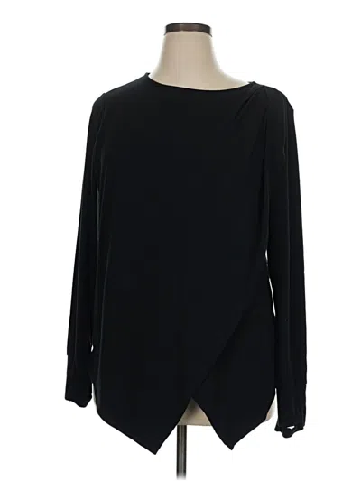 Pre-owned Betabrand Long Sleeve Top Black Crew Neck Tops