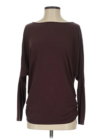 Pre-owned Betabrand Long Sleeve Top Burgundy Boatneck Tops