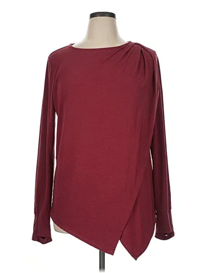 Pre-owned Betabrand Long Sleeve Top Burgundy Boatneck Tops