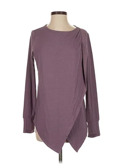 Pre-owned Betabrand Long Sleeve Top Purple Boatneck Tops