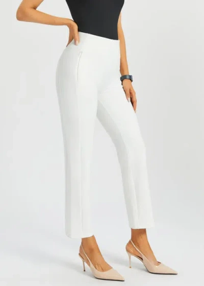 Betabrand Monroe Crop Trouser Dress Pant Yoga Pants Straight Leg In White