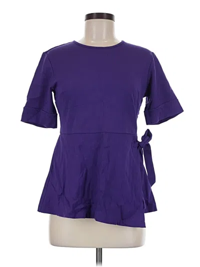 Pre-owned Betabrand Short Sleeve Blouse In Purple