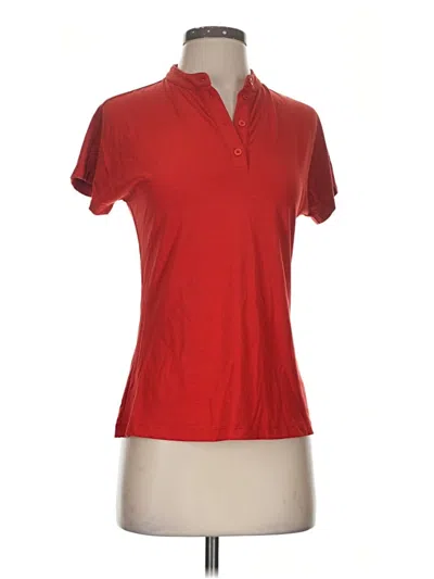 Pre-owned Betabrand Short Sleeve Polo Shirt In Red