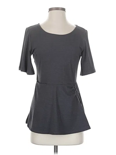 Pre-owned Betabrand Short Sleeve Top Gray Boatneck Tops