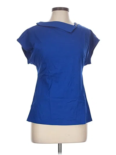 Pre-owned Betabrand Short Sleeve Turtleneck In Blue