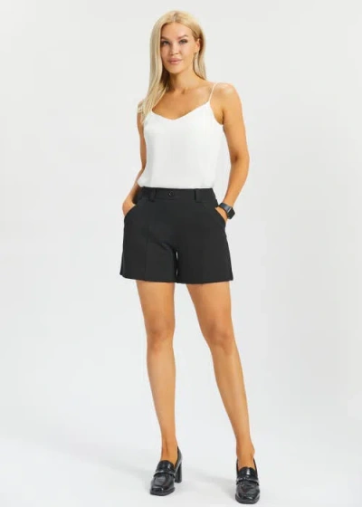 Betabrand Tailored Seam Shorts Stretch Ponte In Black