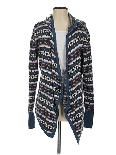 Pre-owned Betabrand Wool Cardigan Sweater In Blue