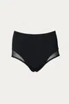 Beth Richards High Waist Bottom In Black Mesh In Black