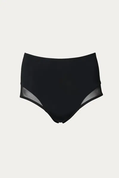 Beth Richards High Waist Bottom In Black Mesh In Multi