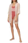 Beth Richards Mesh Kimono In Ballet In Brown