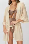 Beth Richards Mesh Kimono In Sand In Multi