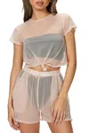 Beth Richards Mesh Tee In Ballet In White
