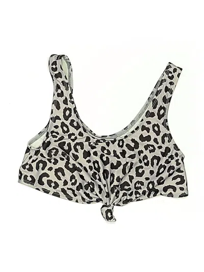 Pre-owned Beth Richards Swimsuit Top Gray Animal Print Pattern Swimwear