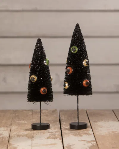 Bethany Lowe Eerie Eyeball Bottle Brush Trees, Set Of 2 In Multi