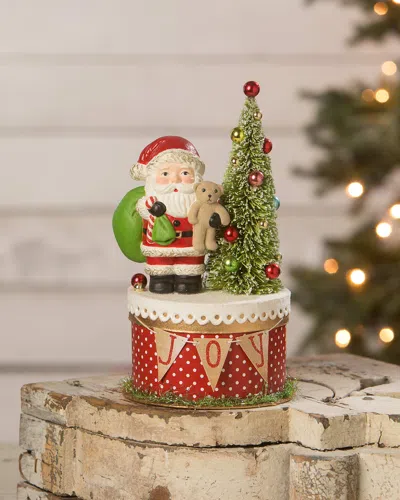 Bethany Lowe Joy Santa On Box Christmas Decoration In Multi