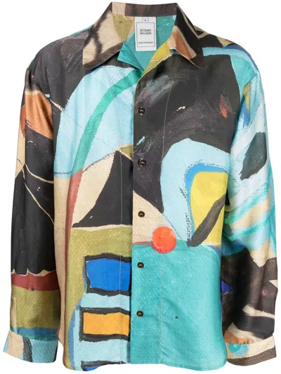 Bethany Williams Abstract-print Lyocell Shirt In Multicolour