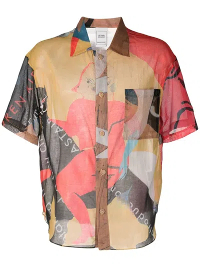 Bethany Williams X Magpie Project Chaos Print Shirt In Orange