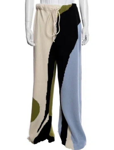 Pre-owned Bethany Williams Colorblock Pattern Pants In Blue